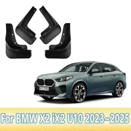 4 stk. bilskjerm kompatibel med BMW X2 iX2 U10 2023 2024 2025 Foran Bakre Mud Guard Splash Gummi Mudflaps Flap Mudguard Verktøy Tilbehør