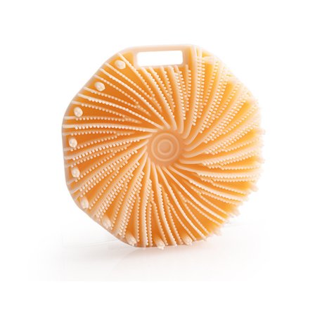 2 st Silikon Kroppsskrubbborstar, Badborste för Skonsam Exfoliering, Massageborste för Alla Hudtyper (Gul, 11*3.3cm)