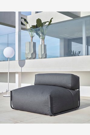 Kave Home - Loungestol Square - Grå - Utefåtöljer - Från Homeroom