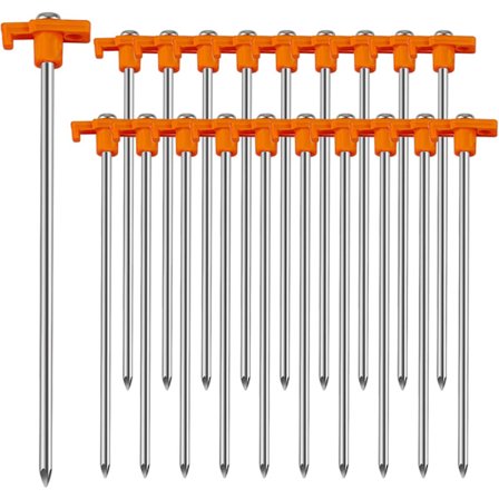 20 stk. Kraftige Galvaniserede Teltpløkker i Metal - Rustfrie Jordankre til Camping & Udendørsbrug [GPA]-XF36-