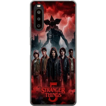 Yhteensopiva Puhelinkuori Sony Sony Xperia 10 II Pimeä Stranger Things -inspiroima fantasiakuvaus salamalla, dramaattisella taivaalla ja intensiivise