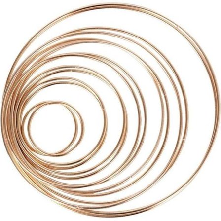 Paket med 14 metallringar i 7 storlekar, metallringar, metallringar, ringar för drömfångare