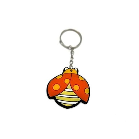 Nøkkelring med søt fargerik marihøne