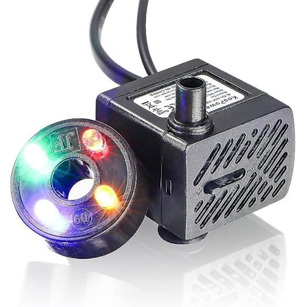 Mini Vattenpump Med LED, 180l/h, 3w, Litet Akvarium, Trädgård, Brunn, Trädgårdsdamm, Vattenfontänpump