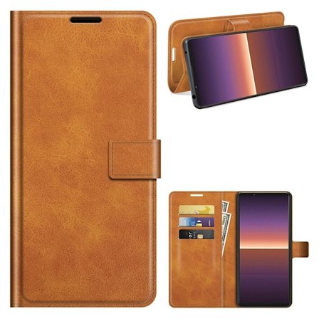Wallet-style Læder Etui til Sony Xperia 1 Iii - Orange