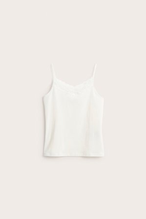 Kappahl | Toppi, jossa pitsiä | Luonnonvalkoinen