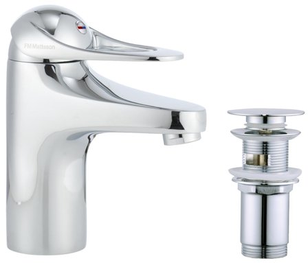 FM Mattsson 9000E Tvättställsblandare med push down-ventil, Badrum