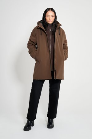 Stockholm Matte Winter Coat Dark Brown