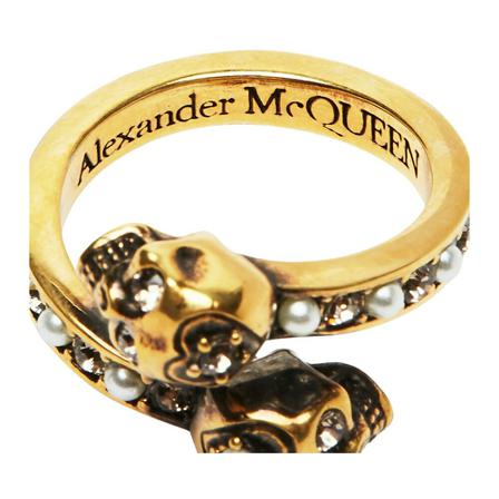 Alexander McQueen Rings gul, Dam Ringar, Dam, Storlek: 48 MM