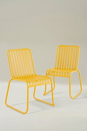 Jotex - Krzesło Ogrodowe, 2 Sztuki Zólty - BELLEVILLE - Kup Krzesła i podnóżki ogrodowe firmy Jotex