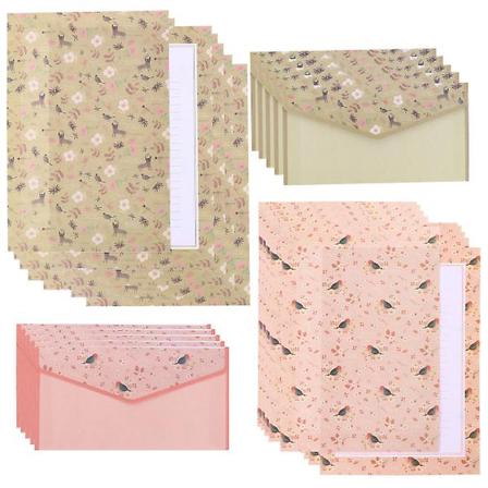 90 stk Søte Skrivepapir Brevsett A5 Brevpapir Konvolutter Sett Assortert Farge Assorted Color