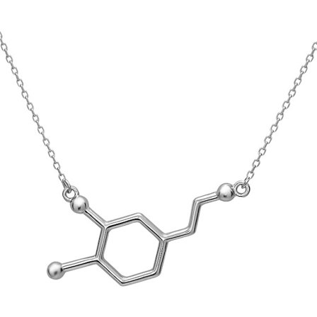 Sølv Phantom Smykker Dopamin Molekyle Halskæde