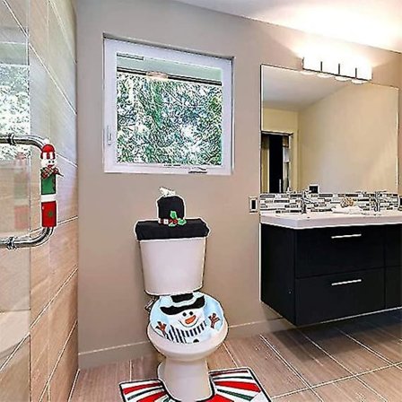 Julemandssnemand Toiletbræt Dekoration Badeværelsestilbehør