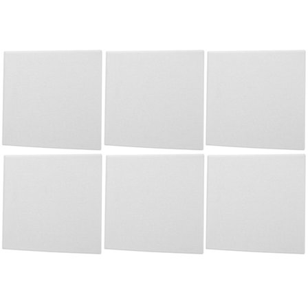 6 stk lydisolerende plade akustisk polyesterfiber lydisolerede brandsikre lyddæmperpaneler (hvide)