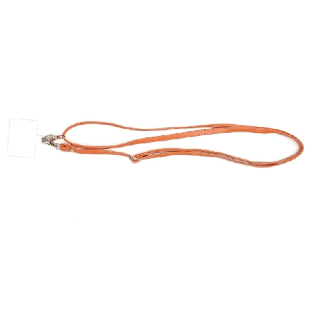 Universal crossbody-nackrem i läder med transparent dyna - Orange