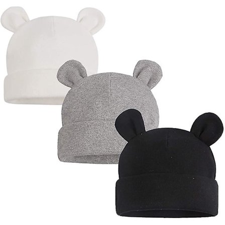 Vastasyntyneen vauvan hattu karhun korvat pojat tytöt myssy puuvillahattu vastasyntyneelle lapselle 0-6