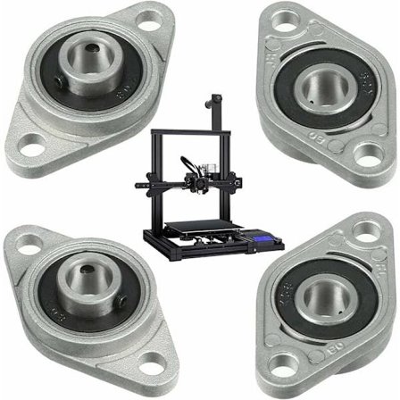 KFL08-flänslager 8mm zinklegeringslager 4 st diamantflänslagerhus för 3D-skrivare