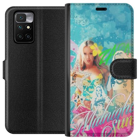 Kompatibelt Lommeboketui til Xiaomi Redmi 10 Eventyrverden med Steve, Creeper og dyr i fargerik blokkgrafikk