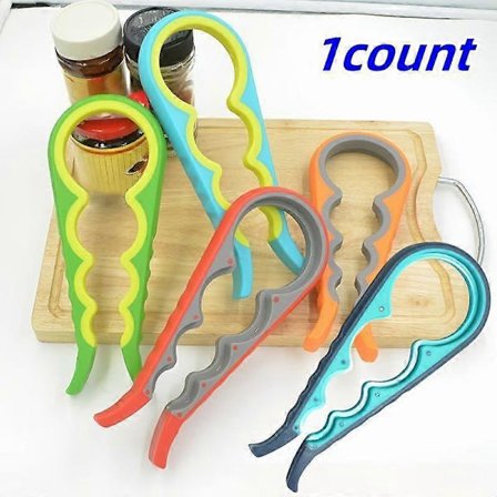 4-i-1 Multifunktionell Halkfri Burköppnare, Designad för Seniorer och Artritpatienter, Bekvämt Grepp, Hållbart Köksredskap i Plast [HK]