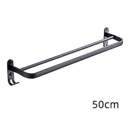 Håndkleholder i aluminium, matt svart, veggmontert, baderom