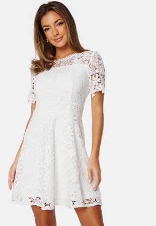 Bubbleroom Occasion - Crochet Lace short dress - White