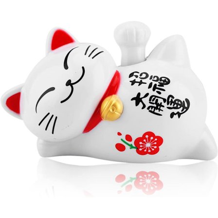 Lykkelig Kat, Lykkekat, Maneki Neko Solcelledrevet med Bevægelige Dele, ZQKLA