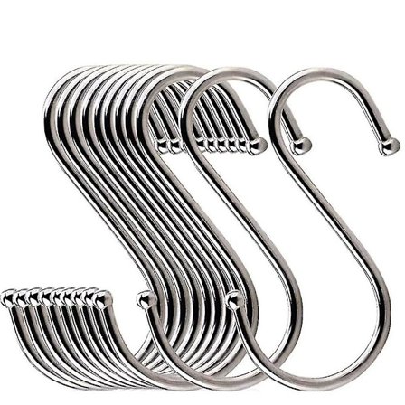 10 stk S-krog Rustfrit Stål Bøjle Slagter Kød Tørrestativ Hængende Gryde Pande