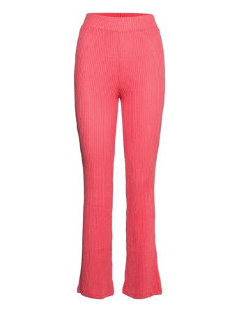 Stina Rib Trousers Pink Gina Tricot