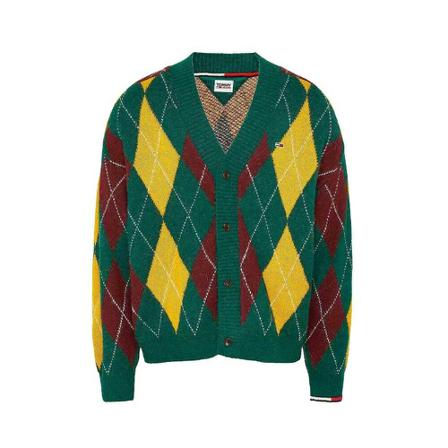 Tommy Jeans, Argle Cardigan Dm 0Dm 12207L6N Groen, Heren, Maat:S