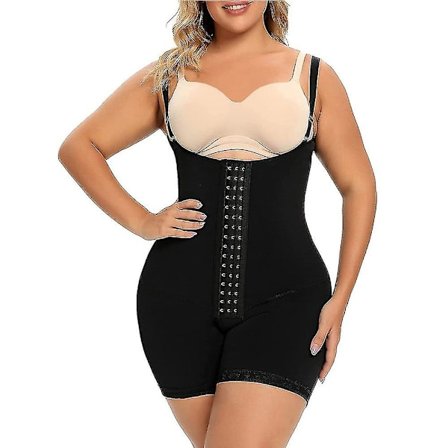 Fajas Colombianas Moldeadoras Efter operation Kompressionsplagg Open Body Shaper Krok Gördel Shapewear Postpartum Dam,svart