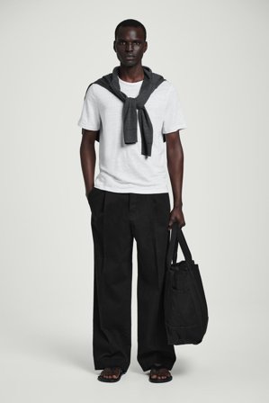 COS Men's T-Shirt In Lino in Bianco