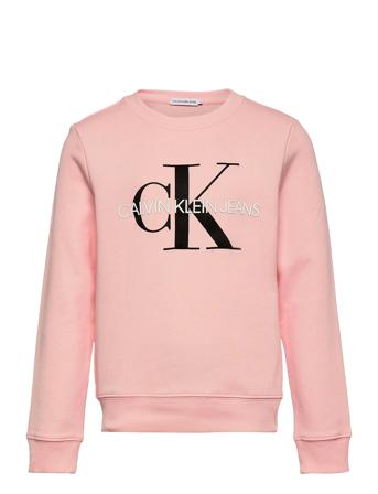 Monogram Logo Sweatshirt Sweatshirt Trøje Lyserød Calvin Klein
