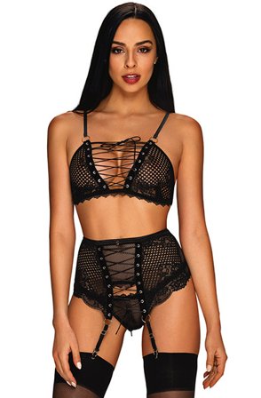 Obsessive Basitta 3-pcs Set L/XL Sexiga underkläder - Blushme.se