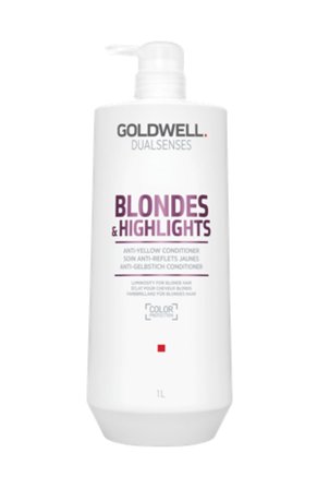 GOLDWELL Blonde & Highlights Anti-Yellow Conditioner 1000 ml, Hår, Shampoo & Hårpleje, Balsam