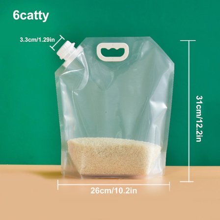 10 stk. Korn Fugtsikre Forseglede Poser med Tragt, Transparente Korn Opbevaringsposer