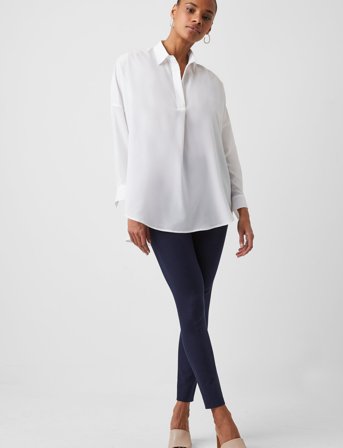 French Connection Rhodes Recycled Crepe Popover - White - XS