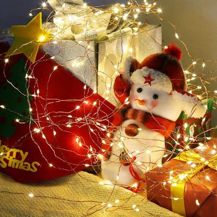 Solcelledrevne lyskæder 120 LED varm hvid 12m solcelledrevne lyskæder KLB