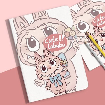 Kotelo iPad 2021 10.2" Kirja Tuulimylly Labubu L Söpö Sarjakuva Yhdeksäs Pehmeä