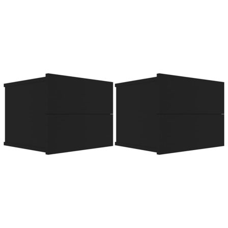 Vidaxl Sängbord 2 St Svart 40x30x30 Cm Spånskiva Svart