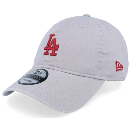 New Era - MLB Grå unconstructed Keps - Los Angeles Dodgers Midi League Essential 9TWENTY Grey/Cardinal Dad Cap @ Hatstore