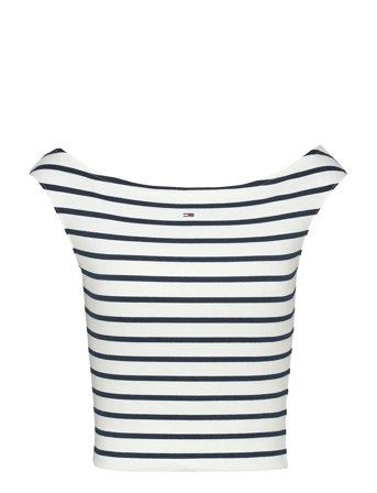 Tjw Boat Neck Top Ss Ext White Tommy Jeans