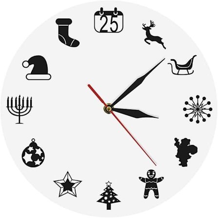 Kök Väggklocka - Stor Väggklocka - Tomte Design - Vintage Stil - Heminredning - Väggdekor