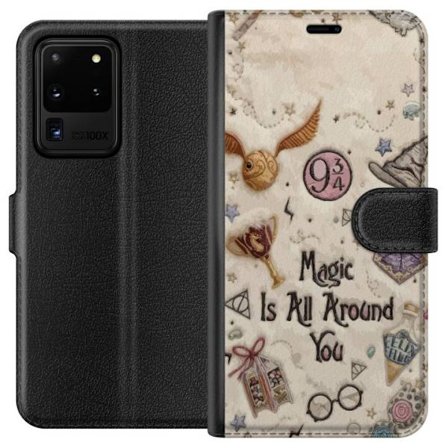 Kompatibel Tegnebogsetui til Samsung Samsung Galaxy S20 Ultra Broderet magisk illustration med symboler, citater og eventyrinspireret fantasi der skab