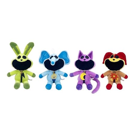 4 stk. Hoppy Plush Smilende Critters Plushies Fyldte Dyr Pude Dukke Legetøj PP Kapitel 3 Dyb Søvn