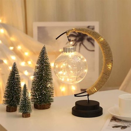 Bordslampa Vit LED Månboll Önskeboll Nattlampa