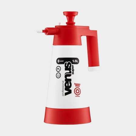 Drukspuit KWAZAR Super HD Acid, 1.5 liter, voor zuurhoudende chemicaliën, rood