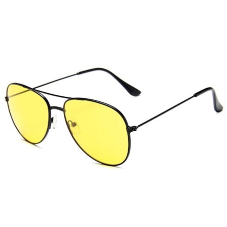 Aurinkolasit lentäjä lady mustaa keltaista