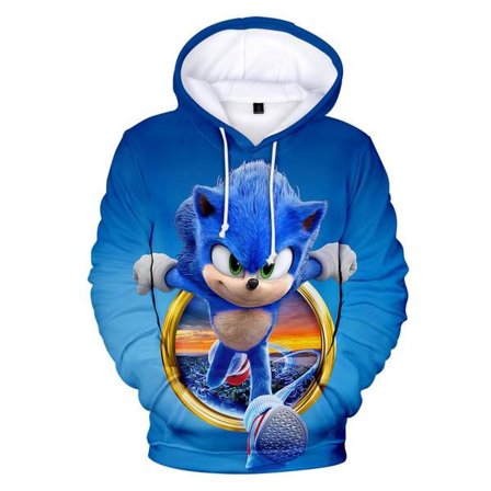 Drenge Sonic The Hedgehog Sport Casual Hættetrøje Børne Trøje C C