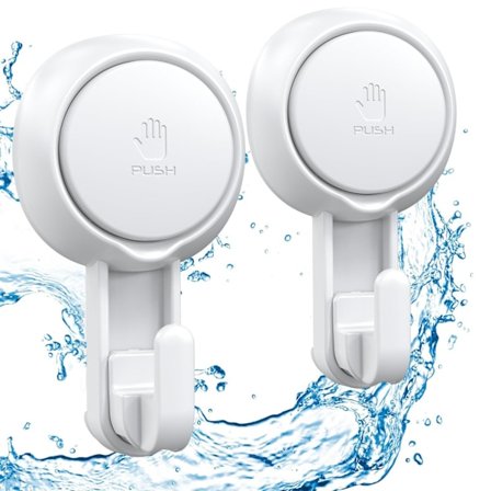 Sugekopper Kraftige Vakuumsug Kopper - Tunge Dusjkroker Vanntett Sug Henger for Bad Kjøkken Håndkle, Badekåpe (2 Pakk)