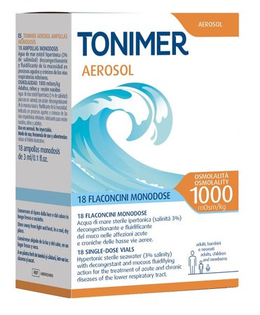 Tonimer Aerosol 1000MOSM/KG 18 Flaconcini Monodose Da 3ml